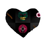 Halloween Zombie Hunter Standard 16  Premium Heart Shape Cushion 