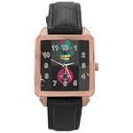 Halloween Zombie Hunter Rose Gold Leather Watch 