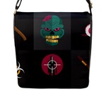 Halloween Zombie Hunter Flap Closure Messenger Bag (L)