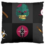 Halloween Zombie Hunter Large Flano Cushion Case (One Side)