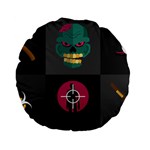 Halloween Zombie Hunter Standard 15  Premium Flano Round Cushion 