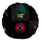 Halloween Zombie Hunter Large 18  Premium Flano Round Cushion 