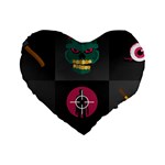 Halloween Zombie Hunter Standard 16  Premium Flano Heart Shape Cushion 