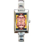 Rosie The Riveter Rectangle Italian Charm Watch