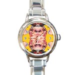 Rosie The Riveter Round Italian Charm Watch