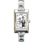 Day Of The Dead Wedding Rectangle Italian Charm Watch