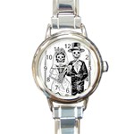 Day Of The Dead Wedding Round Italian Charm Watch