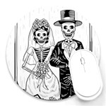 Day Of The Dead Wedding Round Mousepad