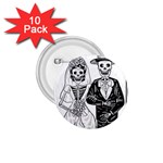 Day Of The Dead Wedding 1.75  Button (10 pack) 