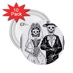 Day Of The Dead Wedding 2.25  Button (10 pack)