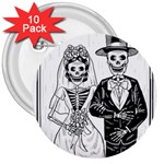 Day Of The Dead Wedding 3  Button (10 pack)