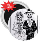 Day Of The Dead Wedding 3  Magnet (10 pack)