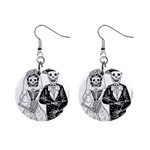 Day Of The Dead Wedding 1  Button Earrings