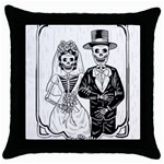 Day Of The Dead Wedding Throw Pillow Case (Black)