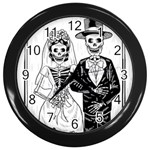 Day Of The Dead Wedding Wall Clock (Black)