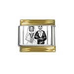 Day Of The Dead Wedding Gold Trim Italian Charm (9mm)