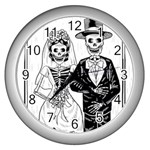 Day Of The Dead Wedding Wall Clock (Silver)