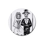 Day Of The Dead Wedding Rubber Coaster (Round)