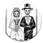 Day Of The Dead Wedding Magnet 5  (Round)