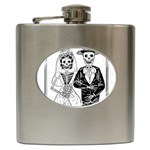 Day Of The Dead Wedding Hip Flask (6 oz)