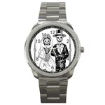 Day Of The Dead Wedding Sport Metal Watch