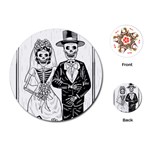 Day Of The Dead Wedding Playing Cards (Round)