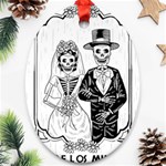 Day Of The Dead Wedding Oval Ornament (Two Sides)