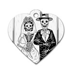 Day Of The Dead Wedding Dog Tag Heart (One Side)