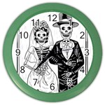 Day Of The Dead Wedding Color Wall Clock