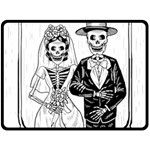 Day Of The Dead Wedding Fleece Blanket (Large)