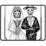 Day Of The Dead Wedding Fleece Blanket (Medium)