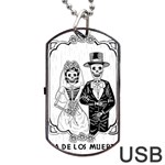 Day Of The Dead Wedding Dog Tag USB Flash (One Side)