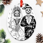 Day Of The Dead Wedding Oval Filigree Ornament (Two Sides)