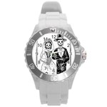 Day Of The Dead Wedding Round Plastic Sport Watch (L)