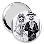 Day Of The Dead Wedding 3  Handbag Mirror