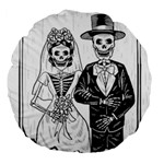 Day Of The Dead Wedding Large 18  Premium Round Cushion 