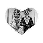 Day Of The Dead Wedding Standard 16  Premium Heart Shape Cushion 