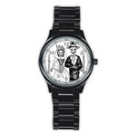 Day Of The Dead Wedding Stainless Steel Round Watch