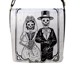 Day Of The Dead Wedding Flap Closure Messenger Bag (L)