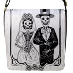 Day Of The Dead Wedding Flap Closure Messenger Bag (S)