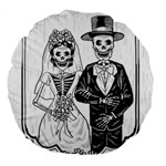 Day Of The Dead Wedding Large 18  Premium Flano Round Cushion 