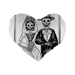 Day Of The Dead Wedding Standard 16  Premium Flano Heart Shape Cushion 