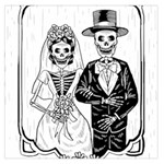 Day Of The Dead Wedding Large Satin Scarf (Square)