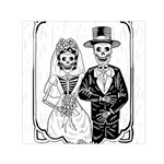 Day Of The Dead Wedding Small Satin Scarf (Square)