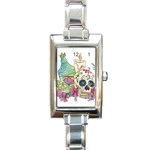 Tequila Sugar Skull Rectangle Italian Charm Watch