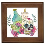 Tequila Sugar Skull Framed Tile