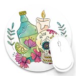 Tequila Sugar Skull Round Mousepad