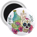 Tequila Sugar Skull 3  Magnet