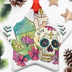 Tequila Sugar Skull Ornament (Star)