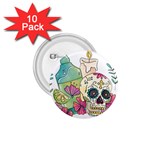 Tequila Sugar Skull 1.75  Button (10 pack) 